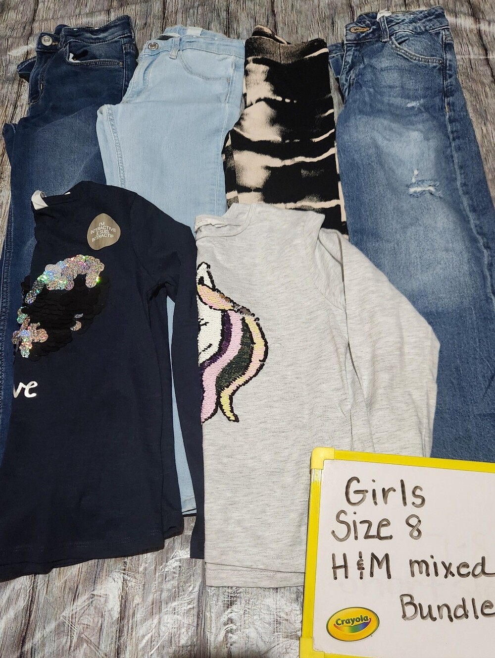 H&M Girls Long-Sleeve Sequin Top/Bottom Lot/Set/Bundle